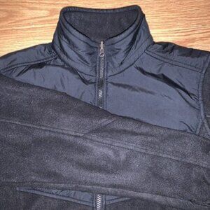 Columbia Fleece Nylon Windbreaker Jacket Men’s Large Black Full Zip